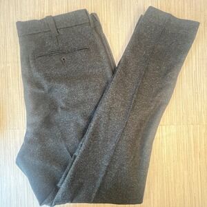 Y2K VTG GAP Men Dark Gray Stretch Wool Blend Dress Pants Size 34x32 Flat Front